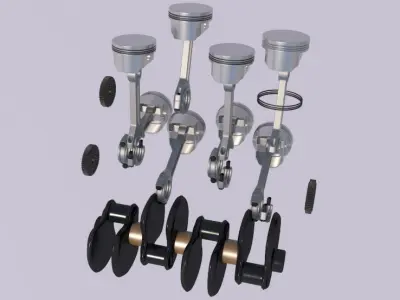 engine piston 3D model