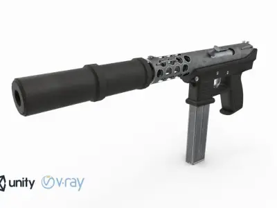 Intratec Tec 9 Low-poly 3D model