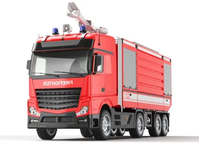 Detailed Three Trucks 02 3D model