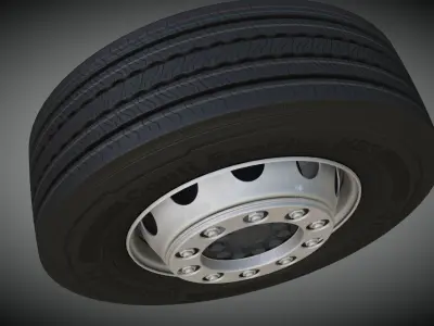 Truck Wheel Game Ready Model Low-poly 3D model