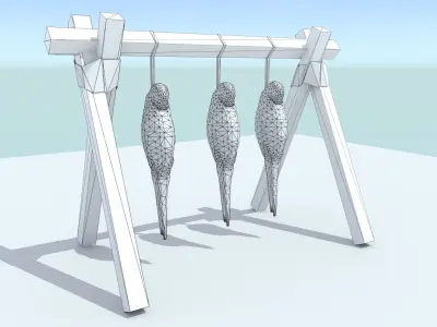 Hanging Birds Low-poly 3D model