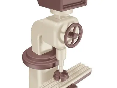 Fabulous Milling Machine Toy Low-poly 3D model