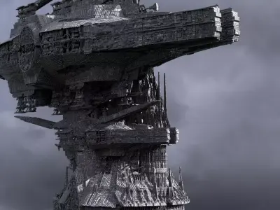  Moon Space station ring division Kit bash 3 3D model