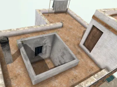 Old High-Quality 3D Colonial House Low-poly 3D model