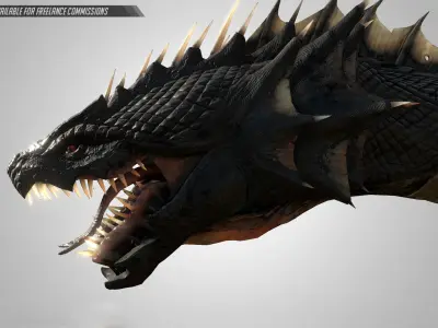 Snake dragon Low-poly 3D model