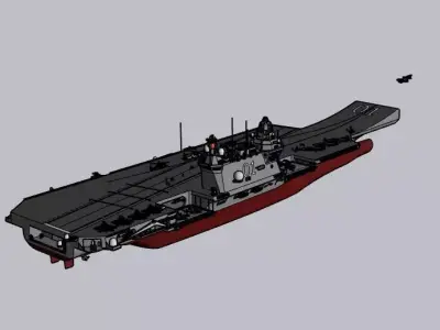 TCG Trakya Aircraft Carrier V2 3D Model STL  SketchUp Files 3D model