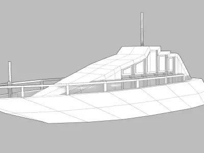 Realistic PBR low poly Yacht Low-poly 3D model boat floating ... Low-poly 3D model