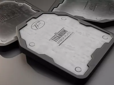 Titanium Armor Plate Low Poly Low-poly 3D model