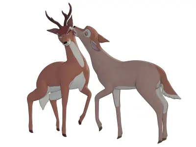 Buck Bambi  Low-poly 3D model