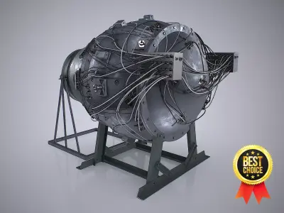 The Gadget world first atomic bomb Low-poly 3D model