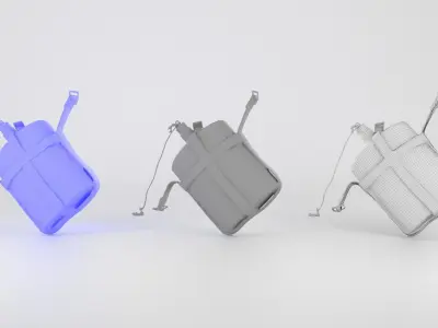 Military flask 37 Low-poly 3D model