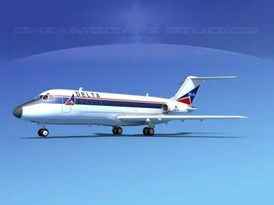 Douglas DC-9-15 Delta Airlines 3D model