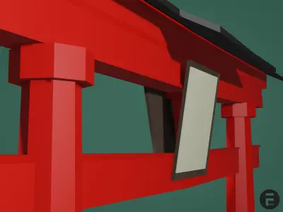 Torii gate Low-poly 3D model