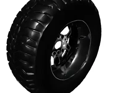 OffRoad Wheel AllTerrain Tire Low-poly 3D model