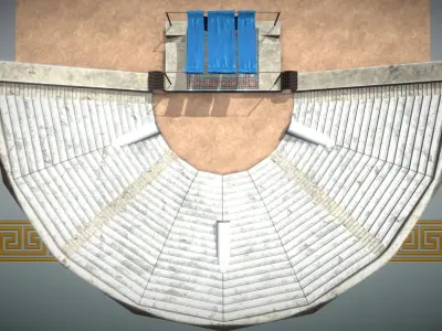 Greek Amphitheatre Low-poly 3D model