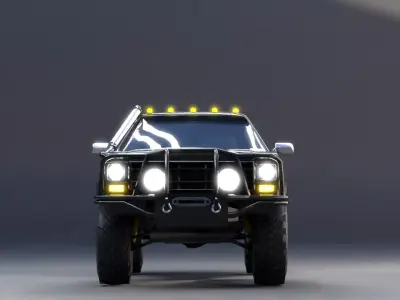 Rugged Offroad Expedition SUV Rigged Vehicle 3D Model Low-poly 3D model