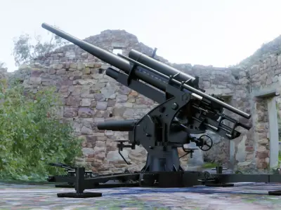 German FLAK 88 mm 3D model 3D model