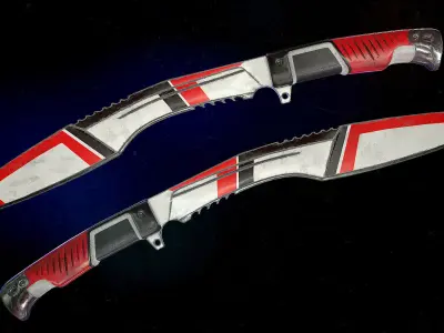 Sci-Fi Knife Kukri Low-poly 3D model