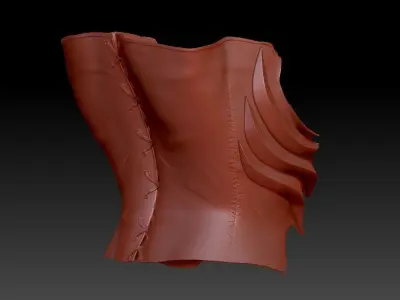 High-poly model Corset leather 3D model
