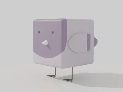 Cubic pigeon Free low-poly 3D model