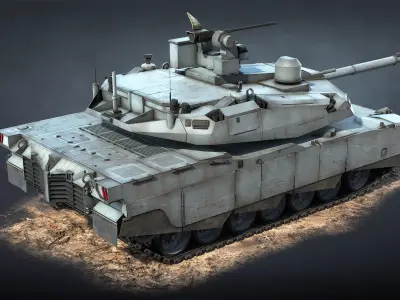 AbramsX armoured tank Low-poly 3D model