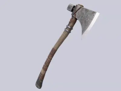 Fantasy hatchet Low-poly 3D model get