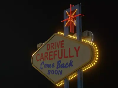 Las Vegas Sign Free low-poly 3D model