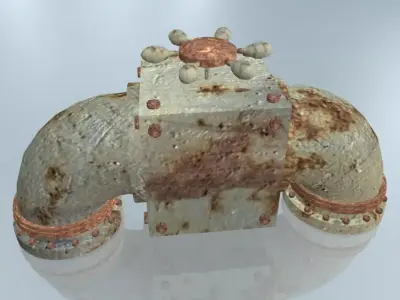 Rusted Pipe 001 3D model