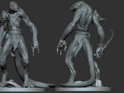 Lizardman - Presupported 3D model
