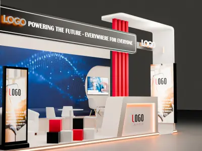 High-Quality 7x3 Exhibition Stall 3D Model 3D model