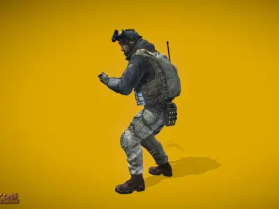 Battle Royale Soldier 2 Low-poly 3D model