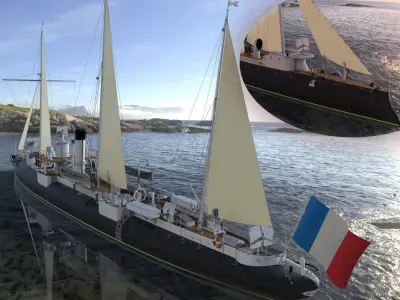 Avizo - torpillear La Bombe - FRANCE Navy 1885 year 3D model