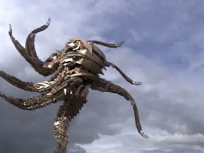 Octopus Tail robot pieces collection 12 models 3D model