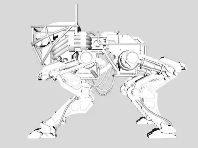 Robot Dog Low-poly 3D model