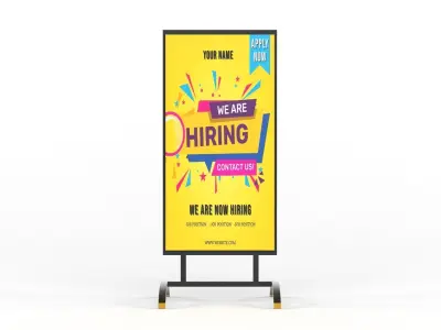 Billboard tall metal shelf 3D model