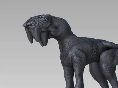 Creature dog scifi sculpt 3D model