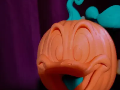 Donald Duck Carved Pumpkin Decor and Hollow 3MF MultiPart Model Free 3D print model