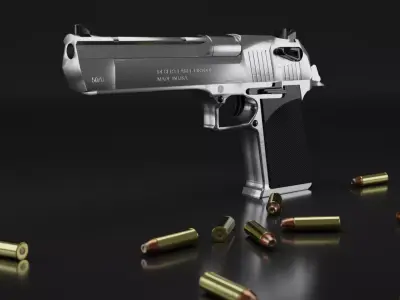 Desert Eagle PBR Model caliber 50 AE Low-poly 3D model