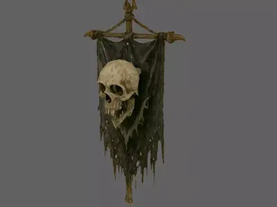 Tattered Death Banner 3D model