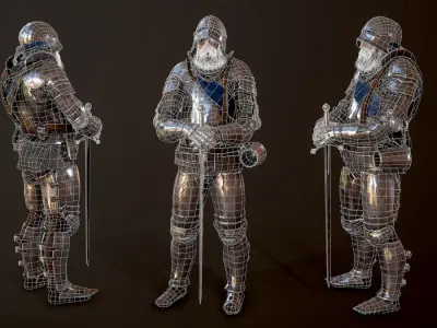 Knight  Character Male Low-poly 3D model