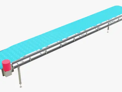 Plastic Modular Belt Conveyor Low-poly 3D model