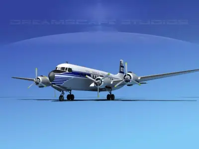 Douglas DC-7B Pan American 3D model