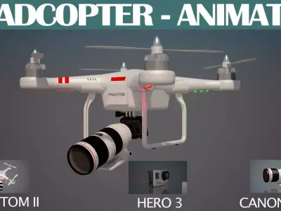 Quadcopter Animated 3D model