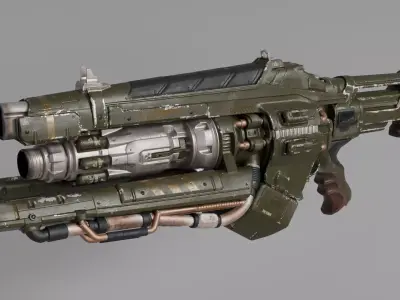 Scifi gun ray Low-poly 3D model