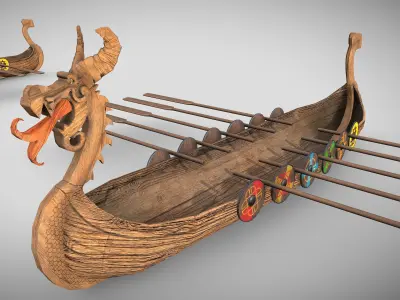 Viking Boat 2 - Spirit of the Fire Dragon 3D model