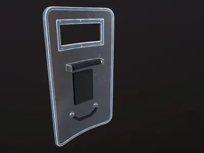 Police Ballistic Shield Low-poly 3D model