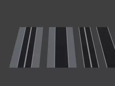 Low-poly roads Free low-poly 3D model