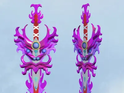 Weapon long sword game sword CG game model props ancient sword 3D model