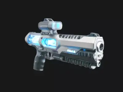 Cyberpunk Laser Pistol - Futuristic Weapon 3D Model Low-poly 3D model