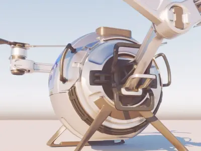 Cargo QuadCopter sci fi 3d model vray 3D model